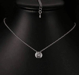 Bezel Duo 2CT IOBI Crystals Matching Necklace and Earrings Set
