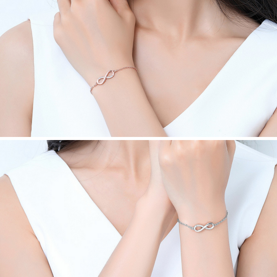 CZ Accented Infinity Symbol Bracelet