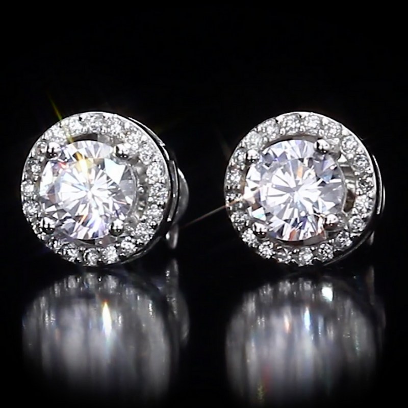 Enchanted Halo Top Austrian Crystal Stud Earrings