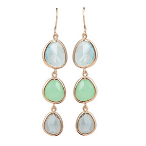 Shades Graduated Dangling Crystal Lever Back Earrings