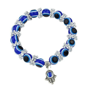 Blue Bead 'Evil Eye' Hamsa Charm Bracelet