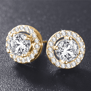Enchanted Halo Top Austrian Crystal Stud Earrings