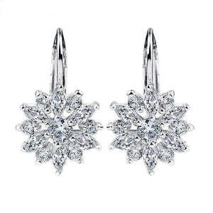 Brilliant Austrian Crystal Flower Earrings