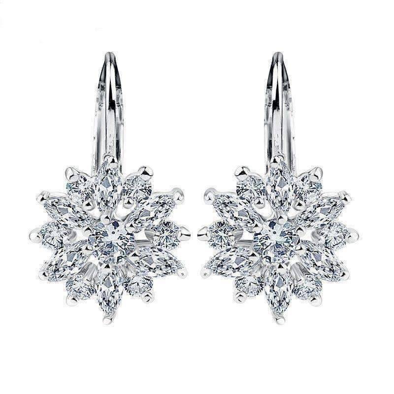 Brilliant Austrian Crystal Flower Earrings