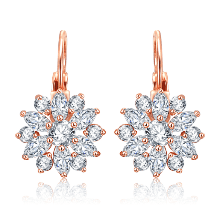 Brilliant Austrian Crystal Flower Earrings