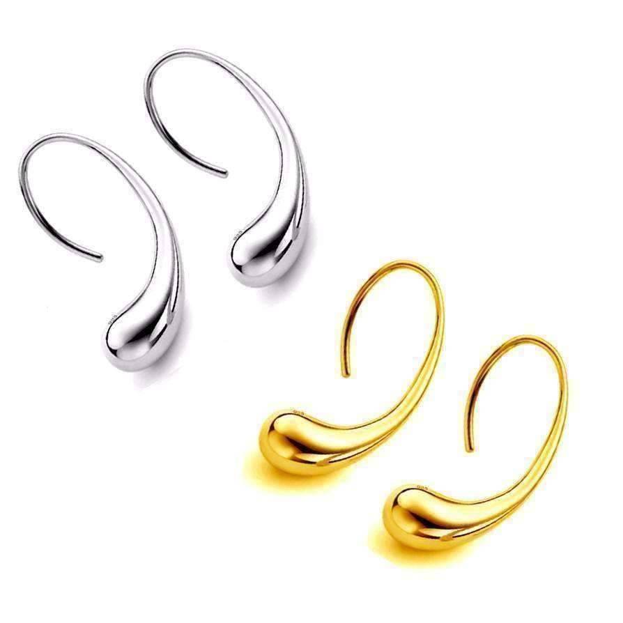 Chic Tear Drop Silver or Gold Hook Earrings