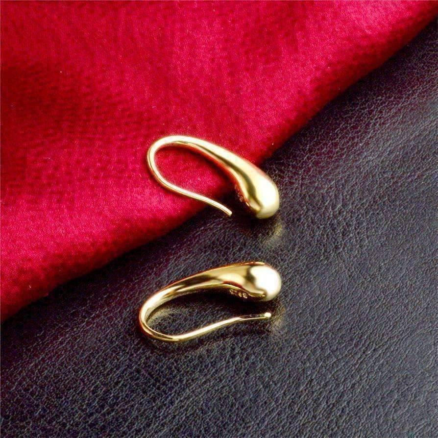 Chic Tear Drop Silver or Gold Hook Earrings