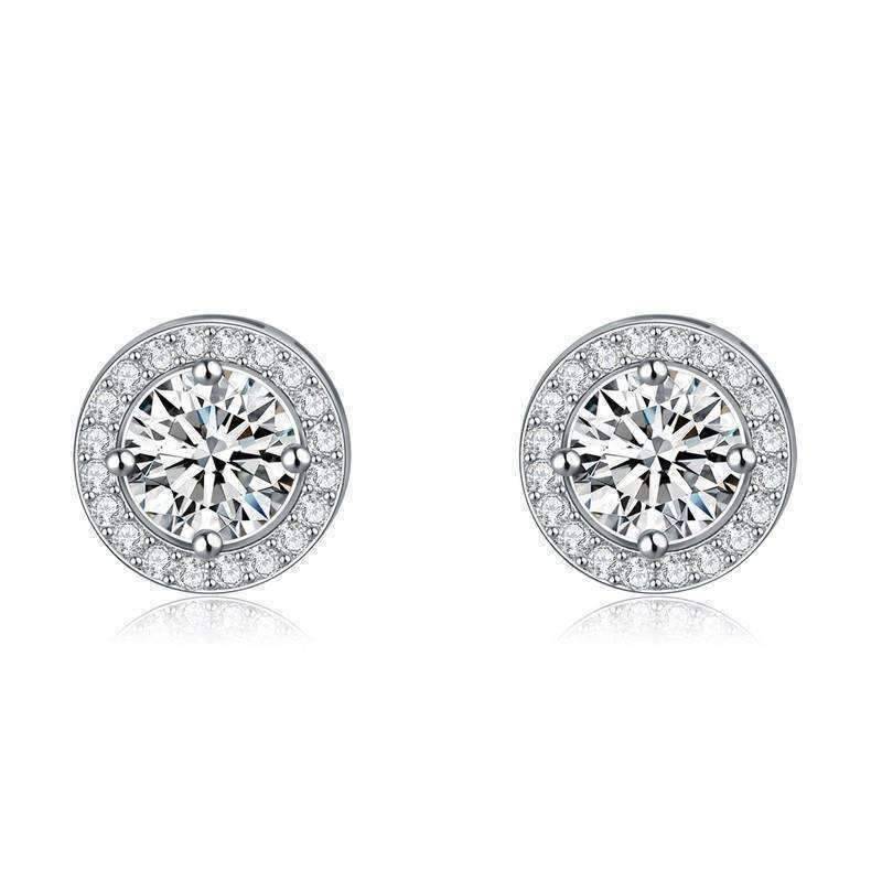 Enchanted Halo Top Austrian Crystal Stud Earrings
