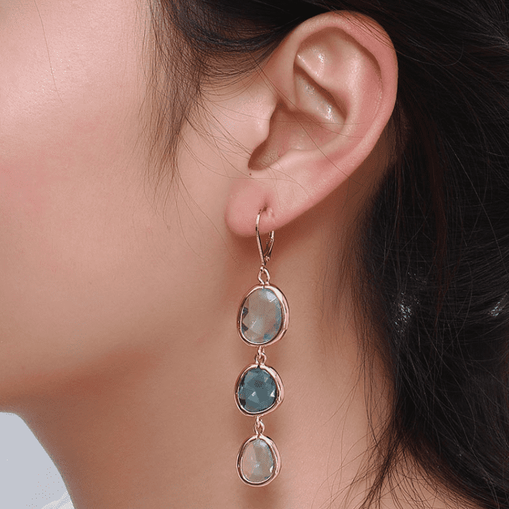 Shades Graduated Dangling Crystal Lever Back Earrings