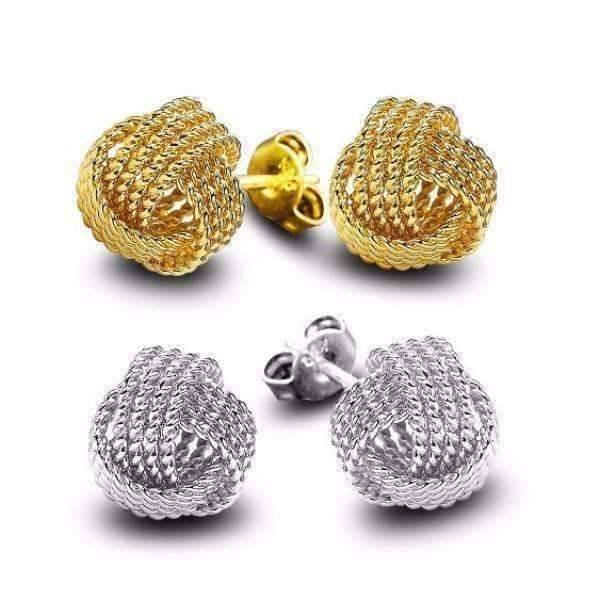 Sterling Silver Love Knot Stud Earrings