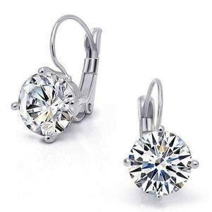 Bold 7 CTW Solitaire Lever Back Earrings