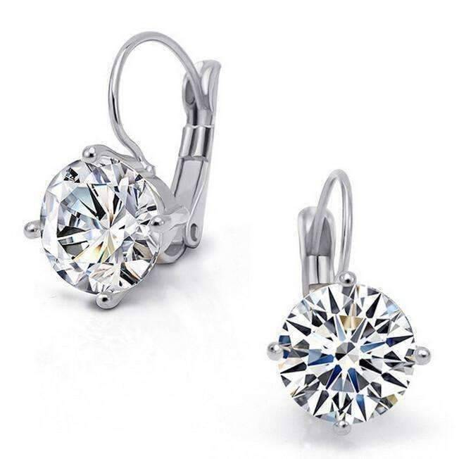 Bold 7 CTW Solitaire Lever Back Earrings