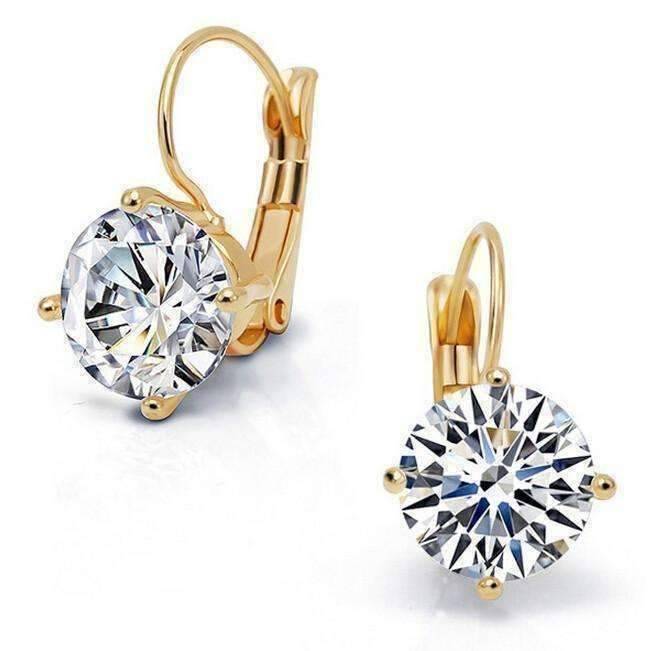 Bold 7 CTW Solitaire Lever Back Earrings
