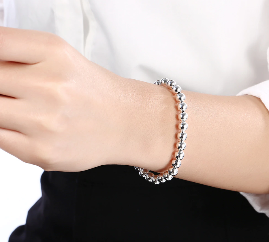 Classic Beads Sterling Silver Bracelet