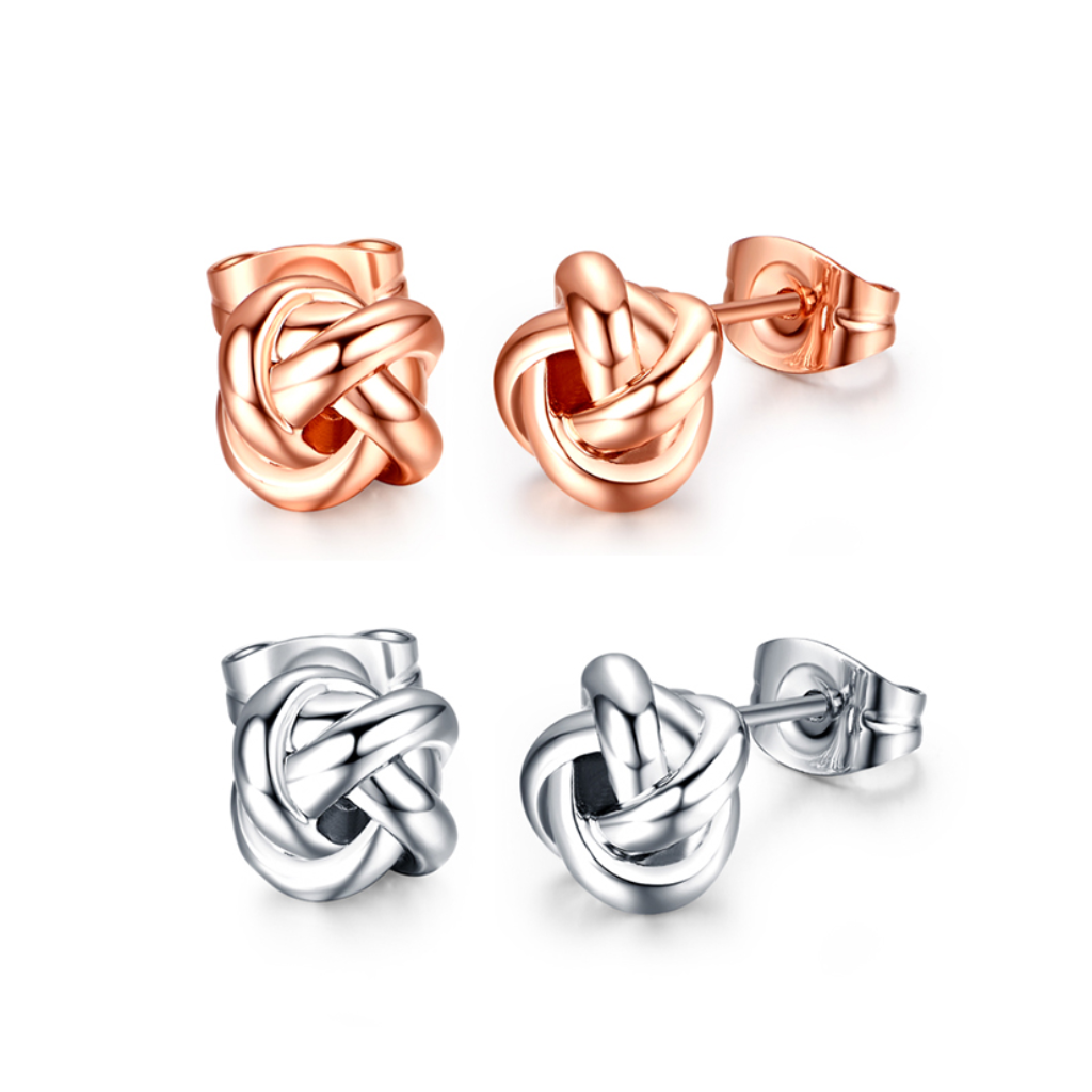 Delicate Love Knot Stud Earrings