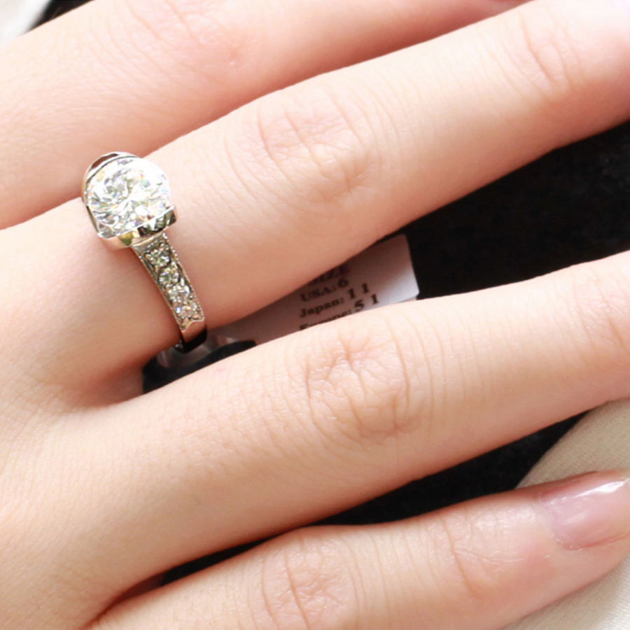 Eternal Love CZ Solitaire Stainless Steel Engagement Ring