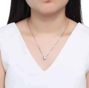 Horseshoe Set CZ Diamond Solitaire Necklace