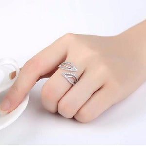 Ivy Leaves CZ Adjustable Ring