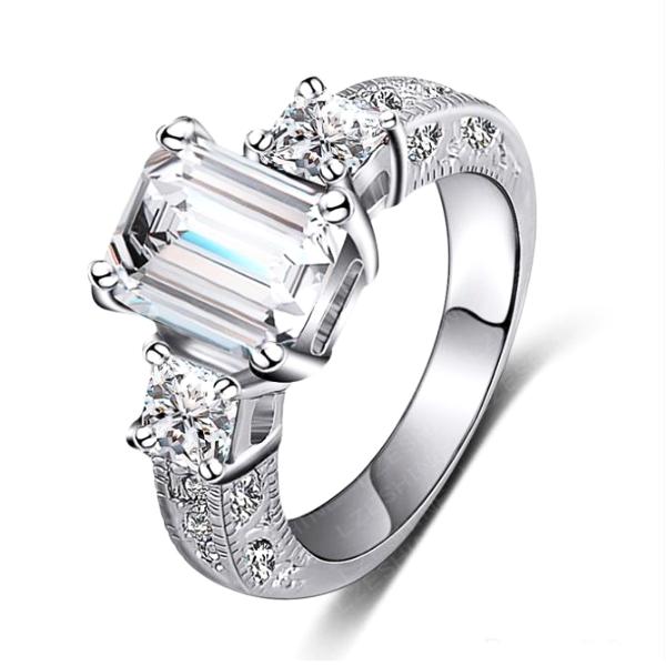 Radiance 3.1 CT Three Stone Simulated Diamond Ring