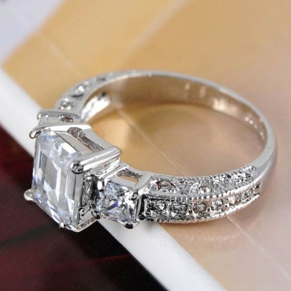 Radiance 3.1 CT Three Stone Simulated Diamond Ring