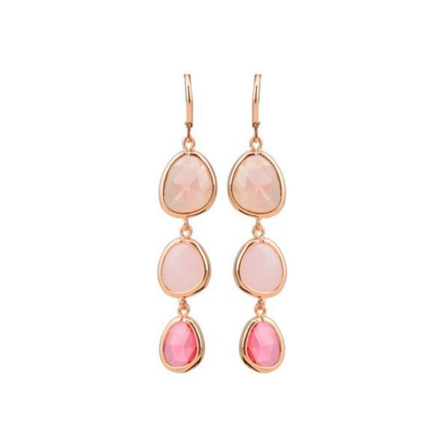 Shades Graduated Dangling Crystal Lever Back Earrings