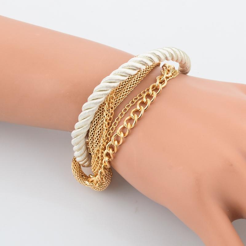 Silky Ropes and Chains Bracelet in Ivory