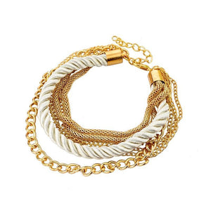 Silky Ropes and Chains Bracelet in Ivory