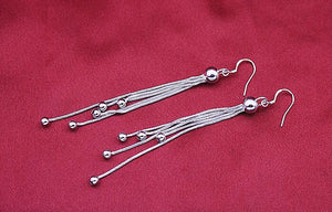 Comets Silver Bead Chain Earrings