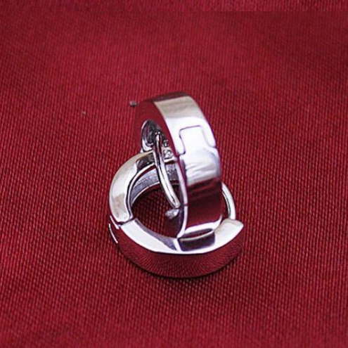 ON SALE - 12mm Silver Huggie Hoop Earrings - For Men or Women