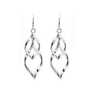 Silver Interlocking Diamond Spirals Earrings
