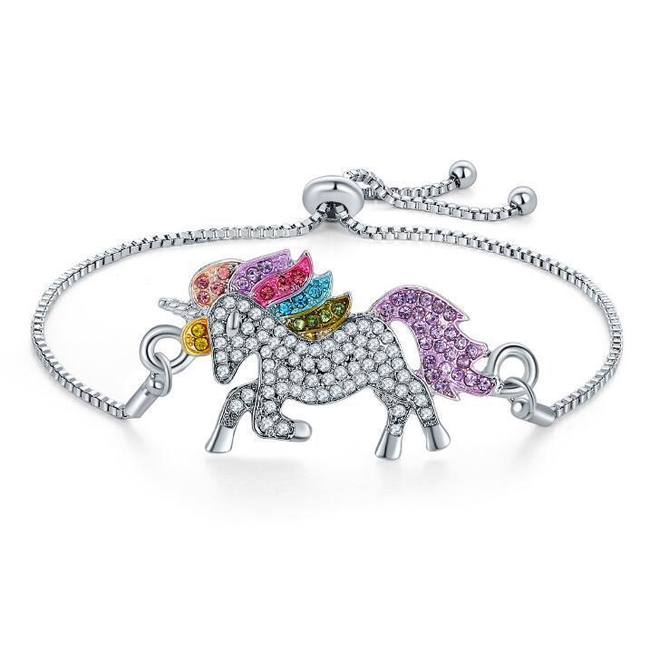 Rainbow Crystal Unicorn bracelet