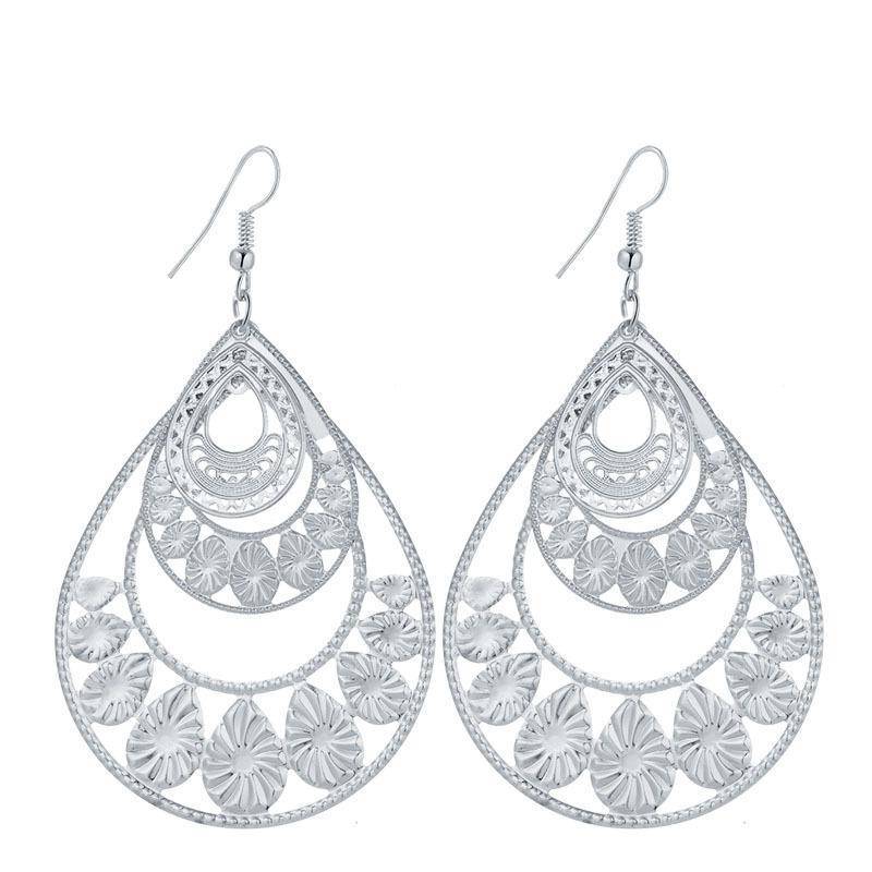 Oversize Dangling Triple Drop Earrings