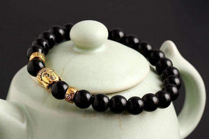 Buddha Bead Genuine Agate Gemstone Bracelet