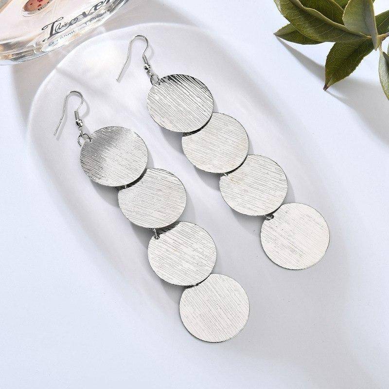 Dangling Burnished Circles Earring