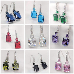 Exquisite Emerald Cut 4CT Dangling CZ Earrings