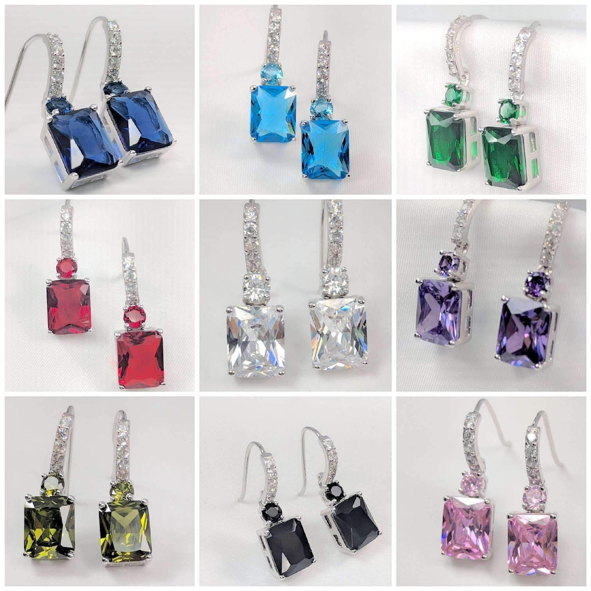 Exquisite Emerald Cut 4CT Dangling CZ Earrings
