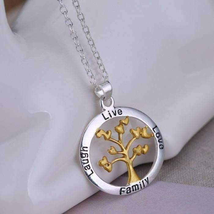 Live Love Laugh Family Tree Necklace