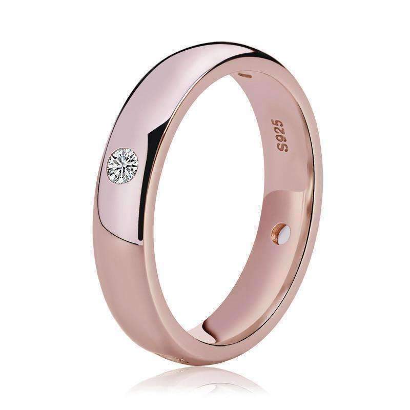Simply Elegant Four Stone Flush Mount CZ Band Ring