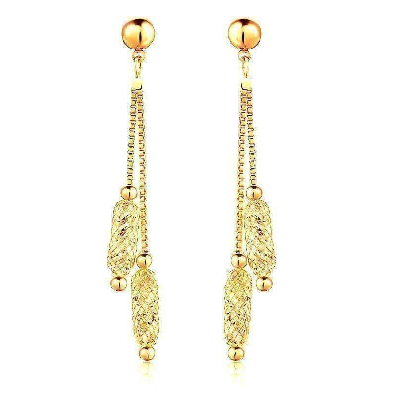 Glistening Stardust Crystals Dual Dangling Chain Drop Earrings