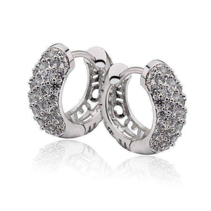 Petite Diamond Pave Filigree Hoop Earrings