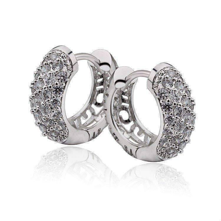 Petite Diamond Pave Filigree Hoop Earrings
