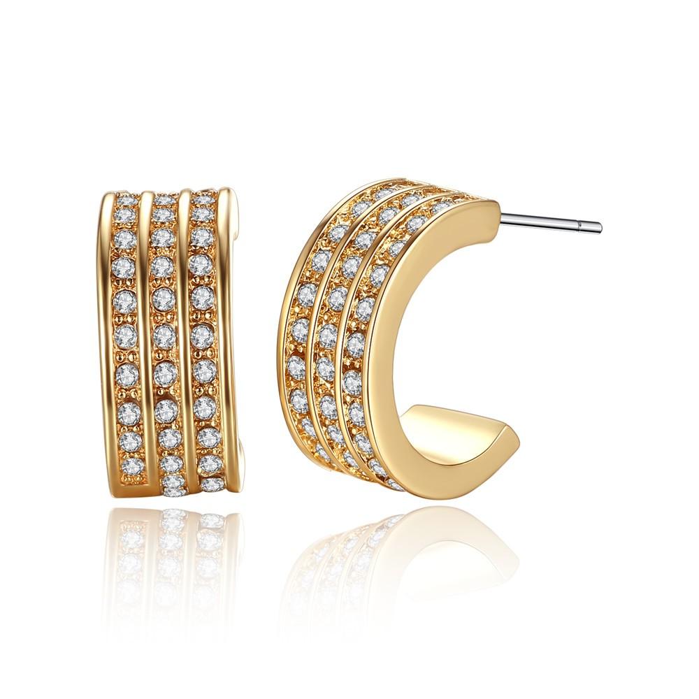 Flashy CZ Half Hoop Earrings