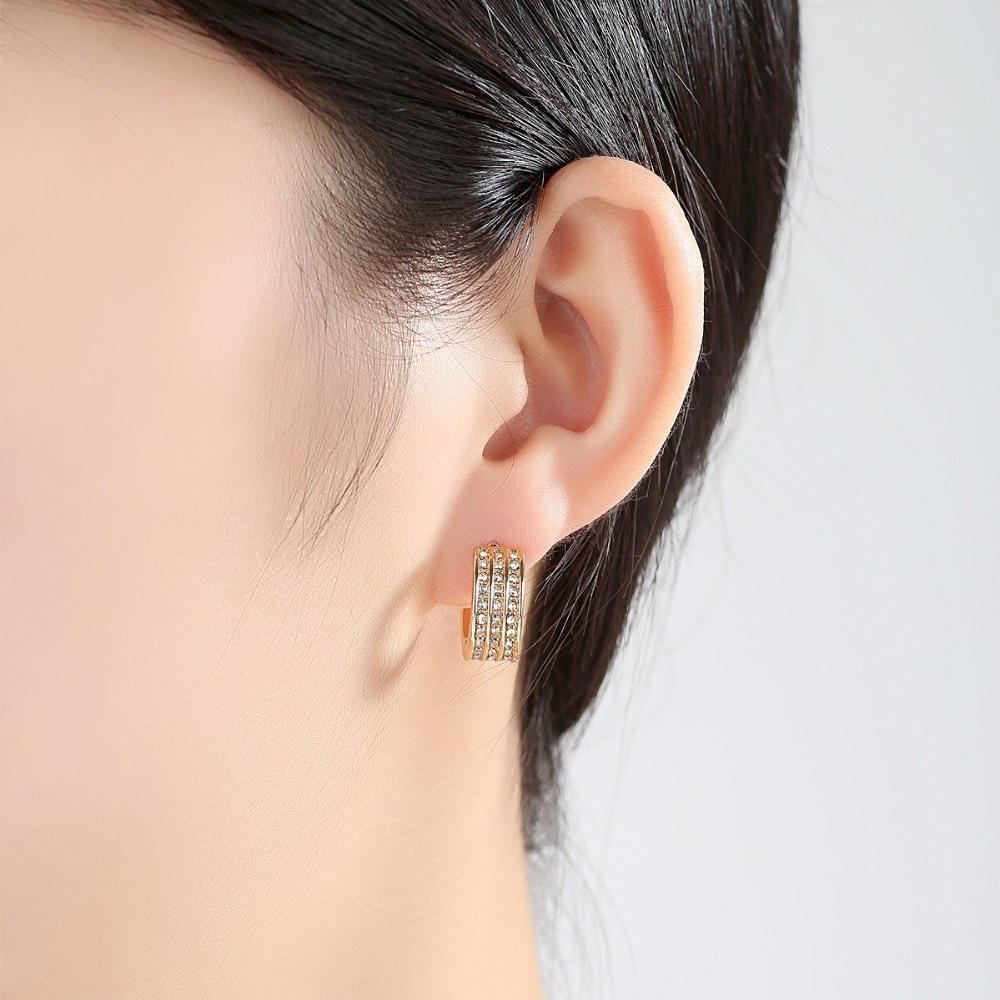 Flashy CZ Half Hoop Earrings