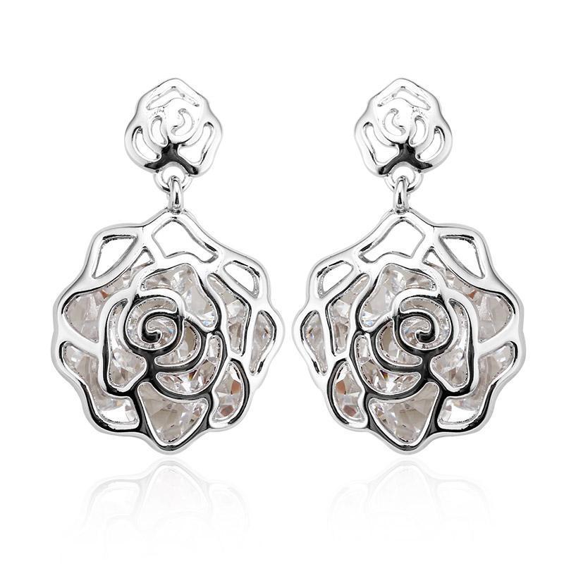 Floating Diamonds Roselet Earrings