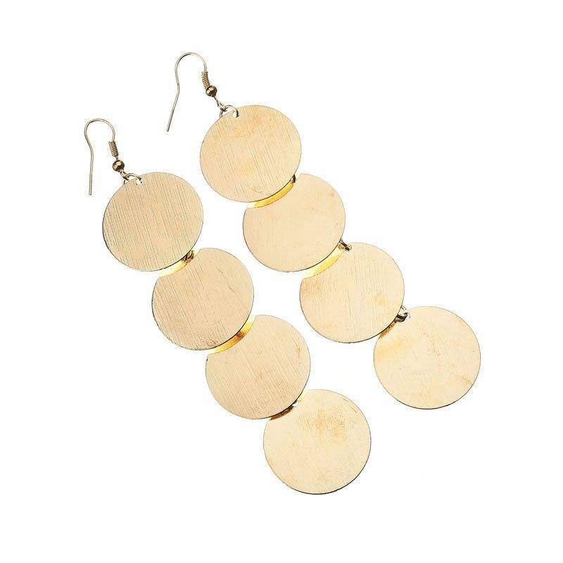 Dangling Burnished Circles Earring