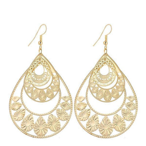 Oversize Dangling Triple Drop Earrings