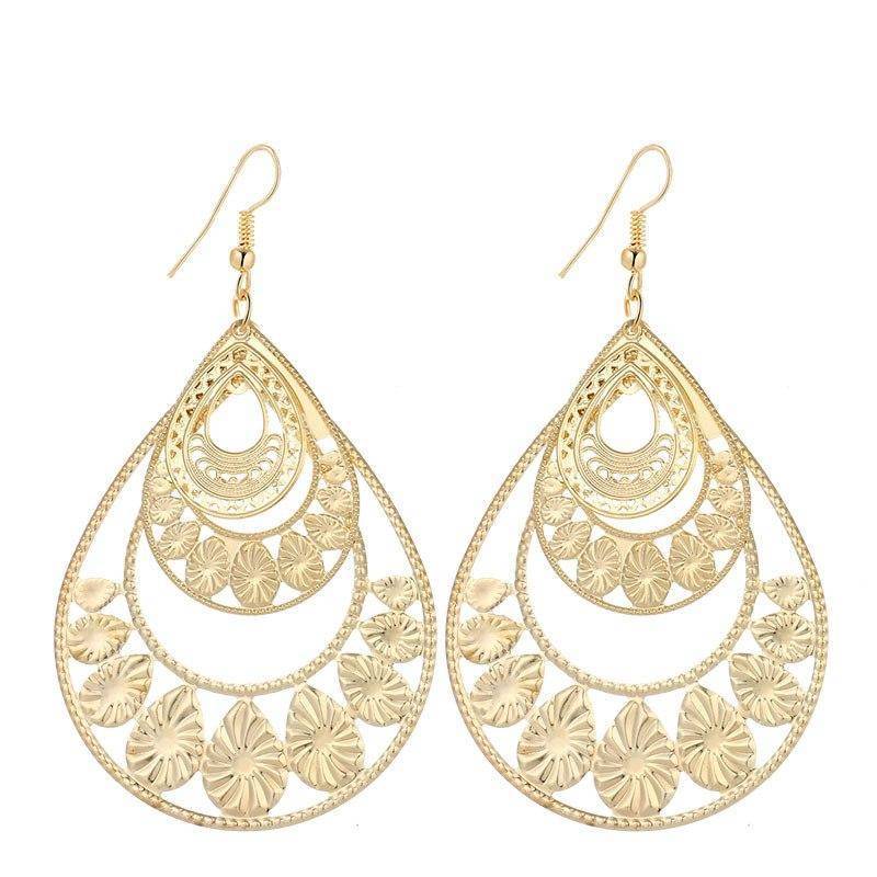 Oversize Dangling Triple Drop Earrings