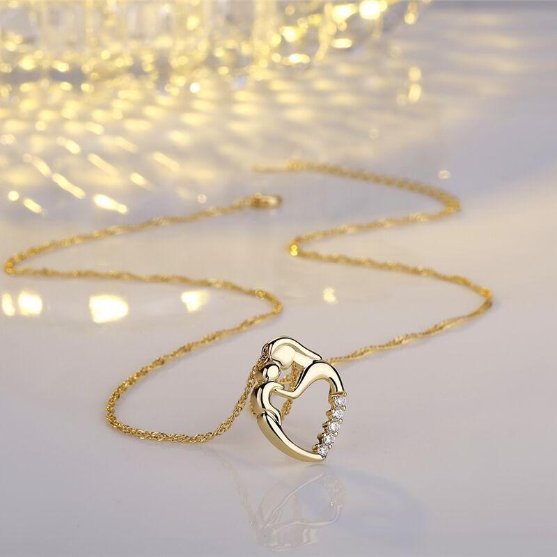 Always In My Heart Mother & Child CZ Necklace