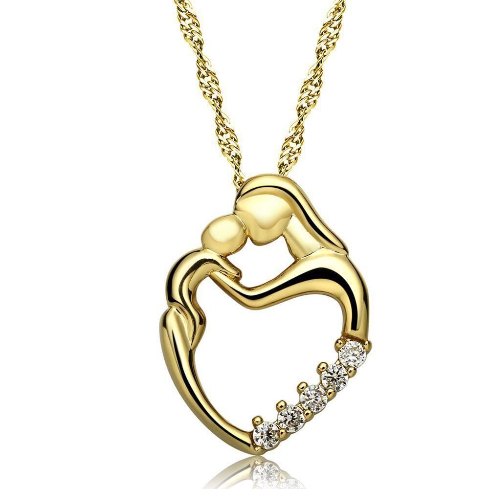 Always In My Heart Mother & Child CZ Necklace