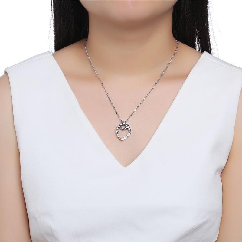 Always In My Heart Mother & Child CZ Necklace